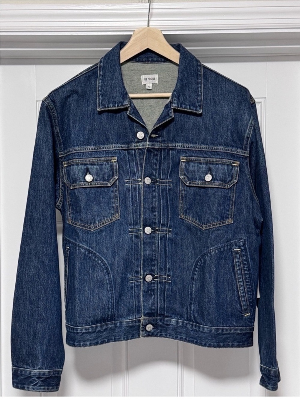 NWT RE/DONE 1 Year Wear Vintage Blue Classic Denim Jacket Mens XL $450 - Picture 14 of 16